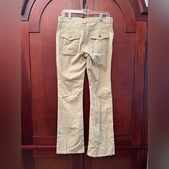 Victoria Secret London Tan Jean Size 10 Long 100% Cotton Distressed - Picture 2 of 16